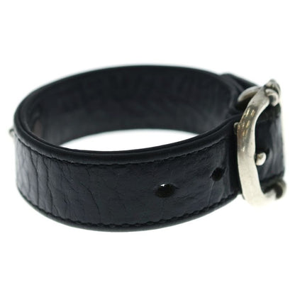 Chrome Hearts Gunslinger Crossball Leather Bracelet Black
