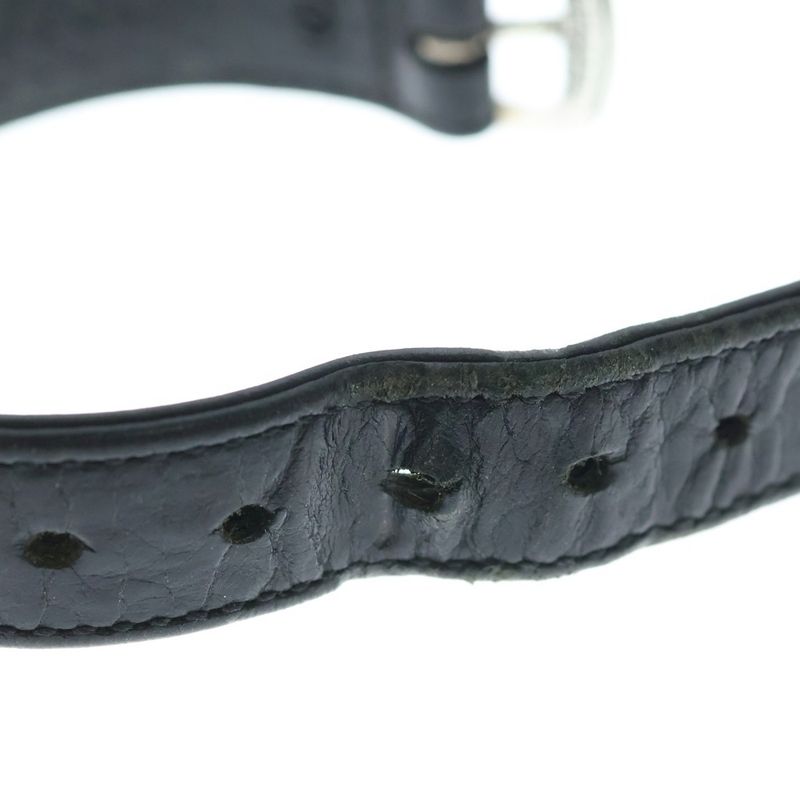 Chrome Hearts Gunslinger Crossball Leather Bracelet Black