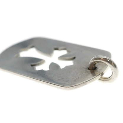 Chrome Hearts D Tag Lrg CO Crs Cutout Cross Large Dog Tag Necklace Top