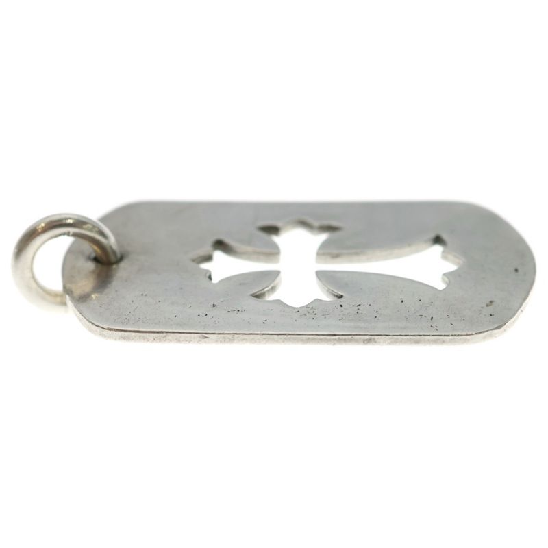 Chrome Hearts D Tag Lrg CO Crs Cutout Cross Large Dog Tag Necklace Top
