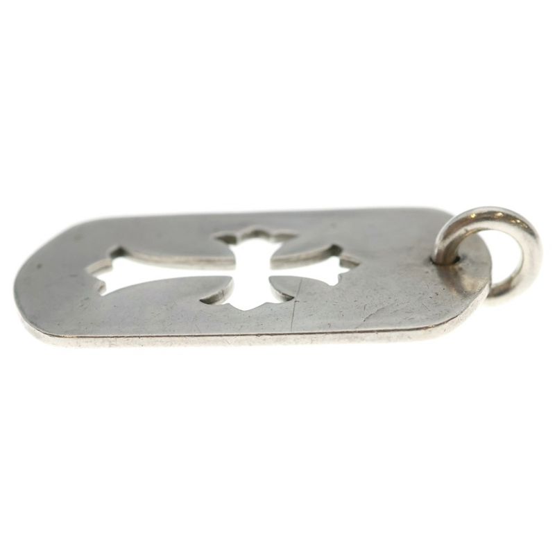 Chrome Hearts D Tag Lrg CO Crs Cutout Cross Large Dog Tag Necklace Top