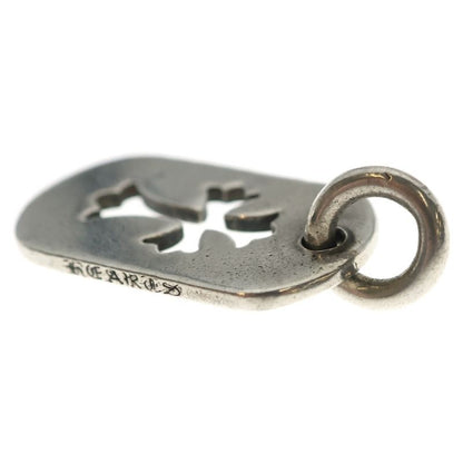Chrome Hearts D Tag Sml CO Crs Old Cutout Cross Dog Tag Small Pendant Top Silver