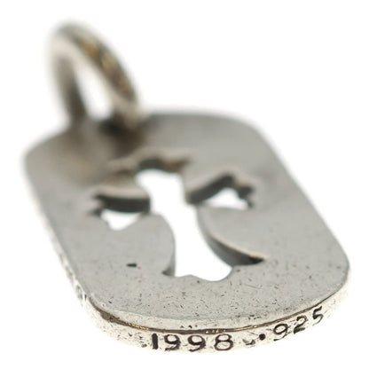 Chrome Hearts D Tag Sml CO Crs Old Cutout Cross Dog Tag Small Pendant Top Silver