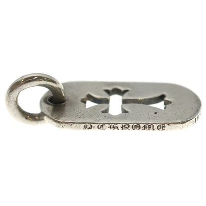 Chrome Hearts D Tag Sml CO Crs Old Cutout Cross Dog Tag Small Pendant Top Silver