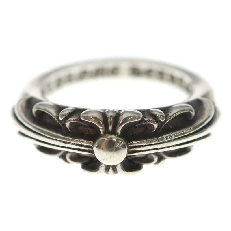 Chrome Hearts Baby Classic Floral Cross Ring Silver