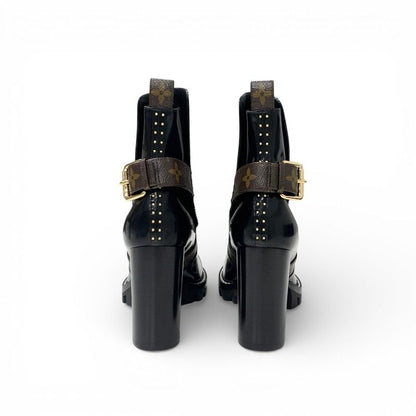 Louis Vuitton Star Trail Line Monogram Boots Short Shoes Leather Black Brown
