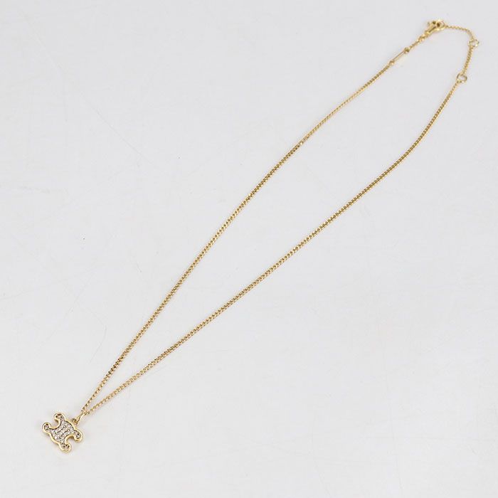 Celine Line Stone Triomphe Necklace Metal