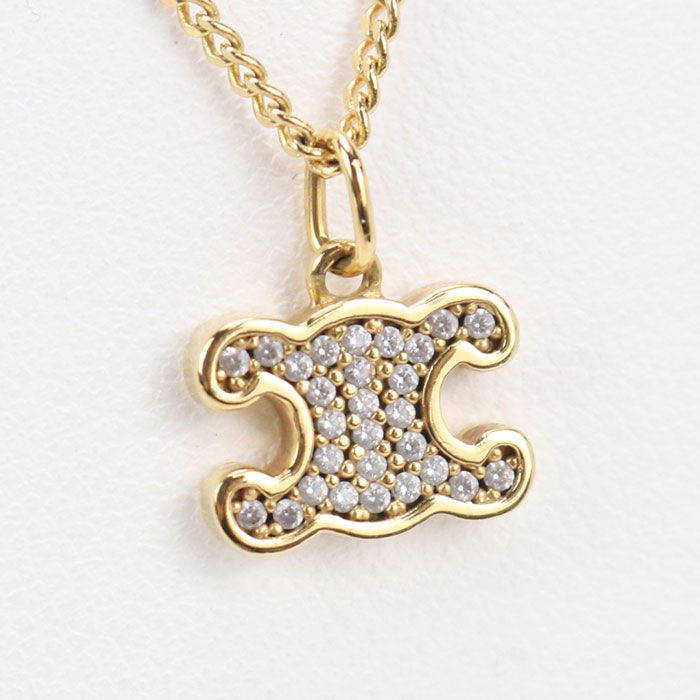Celine Line Stone Triomphe Necklace Metal
