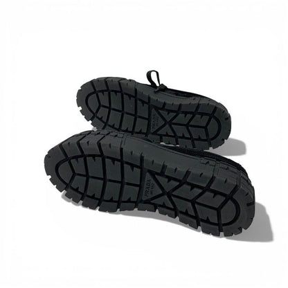 Prada Sneakers Shoes Sequins Black Logo Double Wheels