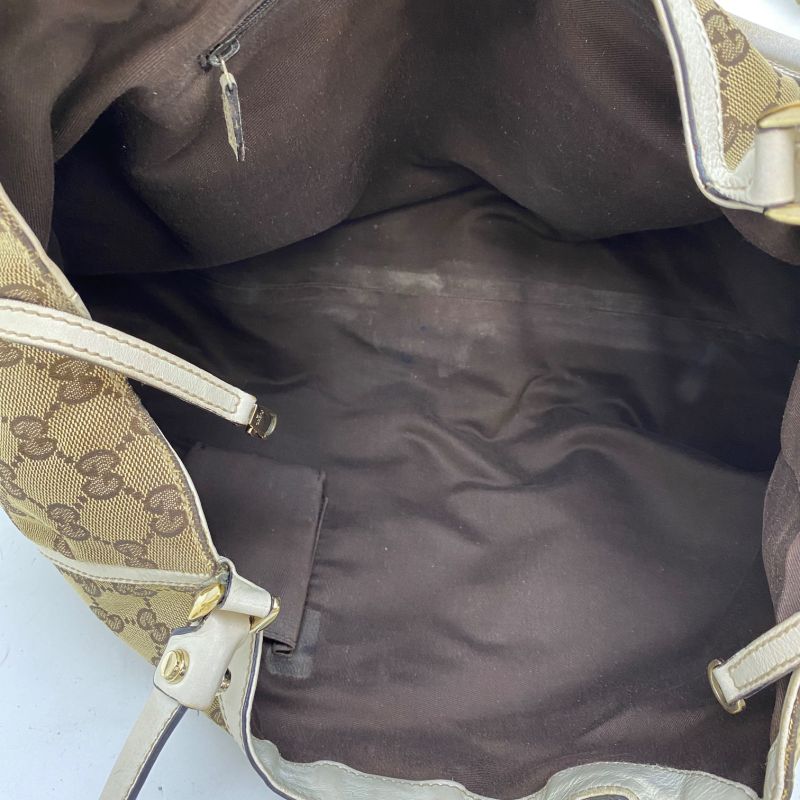 Gucci Tote GG Canvas Abbey Business Travel White