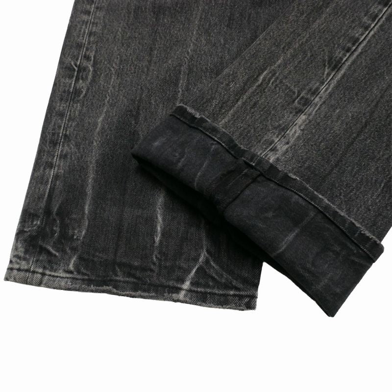 Balenciaga Denim Pants S Black Waist Logo Washed