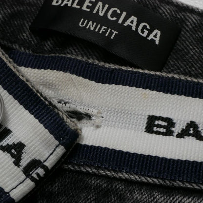 Balenciaga Denim Pants S Black Waist Logo Washed