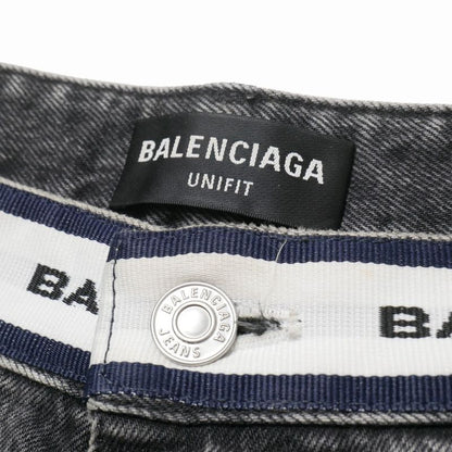 Balenciaga Denim Pants S Black Waist Logo Washed