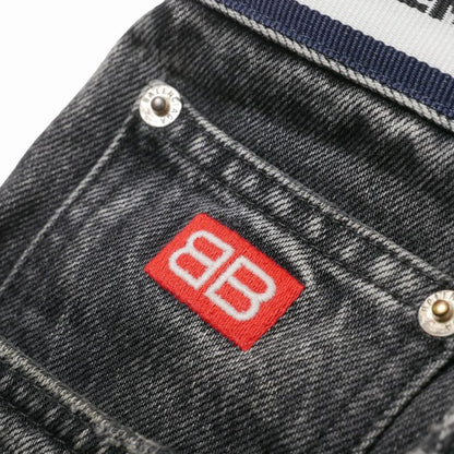 Balenciaga Denim Pants S Black Waist Logo Washed