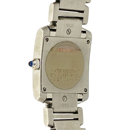 Cartier with Case Tank Francaise Stainless Steel Quartz Watch Silver