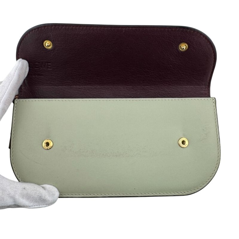 Loewe Gate Continental Leather Wallet Gray
