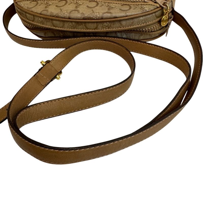 Celine Vintage Salki Pochette C Carriage Pattern Shoulder Bag Brown