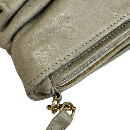 Fendi Vintage Twist Charm Leather Shoulder Bag Beige