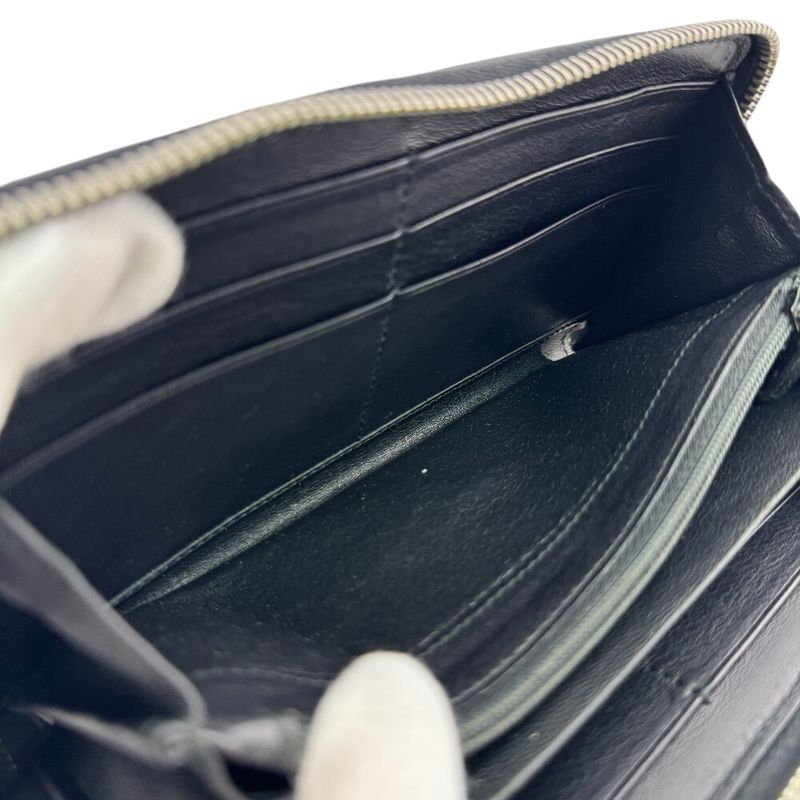 Gucci Zip Around Horsebit Guccissima Leather Wallet Black