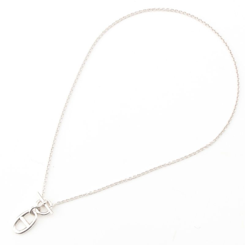 Hermes Chaine D'ancre Amulet Pendant Necklace Silver