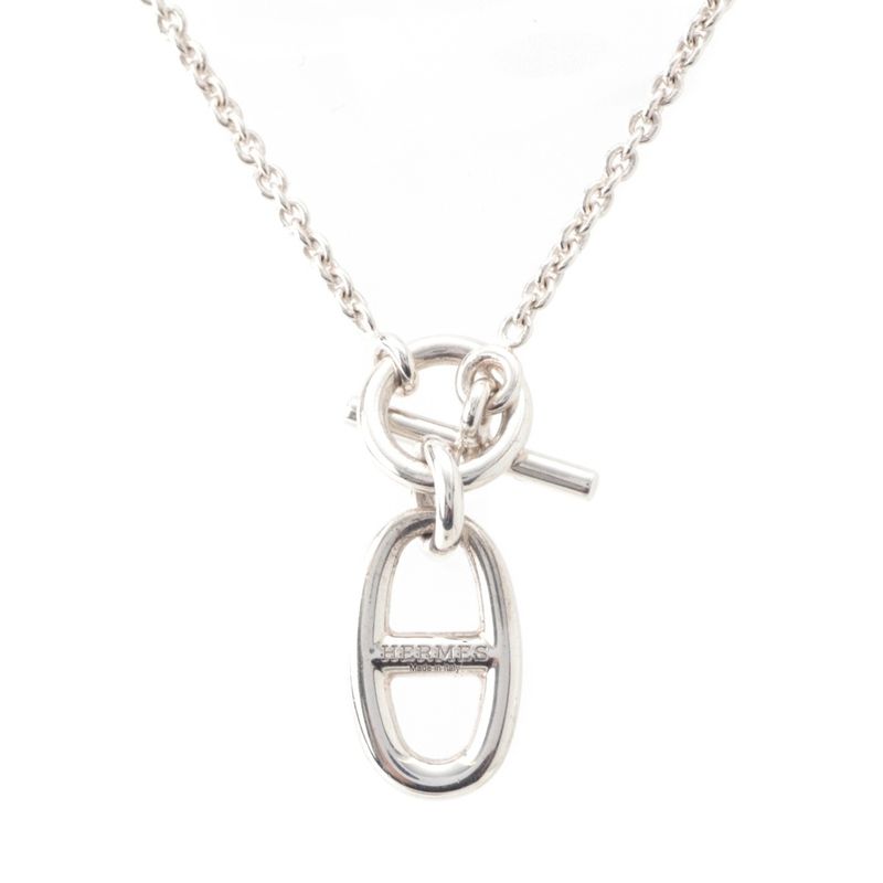 Hermes Chaine D'ancre Amulet Pendant Necklace Silver