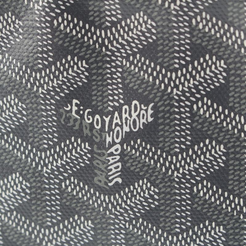 Goyard Matignon Cotton Linen Senna Mini Herringbone Pattern Pouch Gray