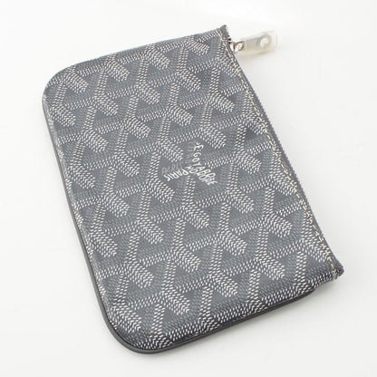 Goyard Matignon Cotton Linen Senna Mini Herringbone Pattern Pouch Gray