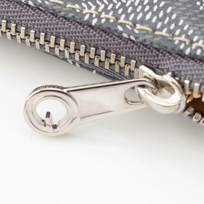 Goyard Matignon Cotton Linen Senna Mini Herringbone Pattern Pouch Gray
