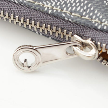 Goyard Matignon Cotton Linen Senna Mini Herringbone Pattern Pouch Gray