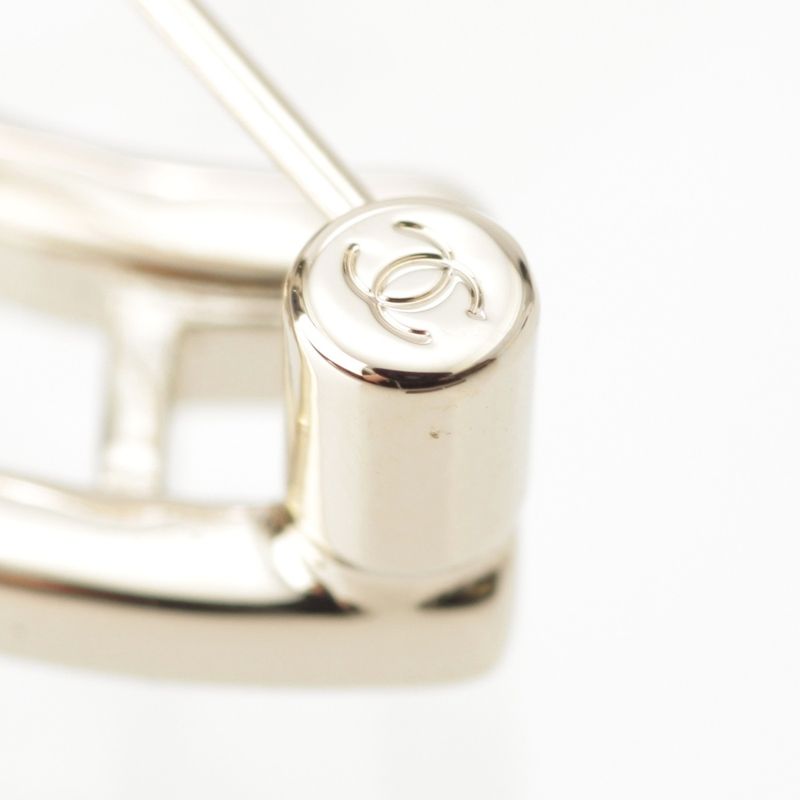 Chanel Pearl Line Stone CC Logo Brooch Gold