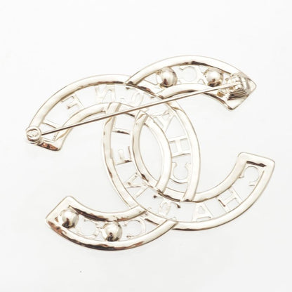 Chanel Pearl Line Stone CC Logo Brooch Gold