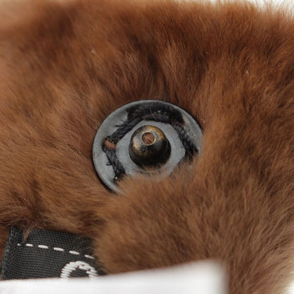 Chanel Ori Rug Rabbit Fur CC Logo Pearl Tippet Brown Hat