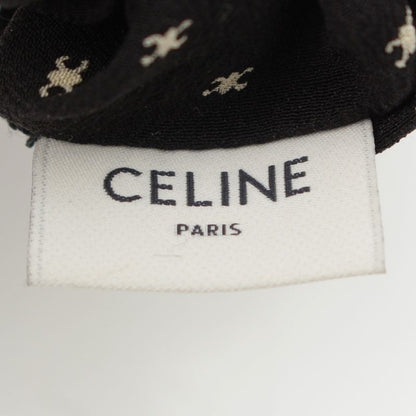 Celine Silk Triomphe Scrunchie Hair Black