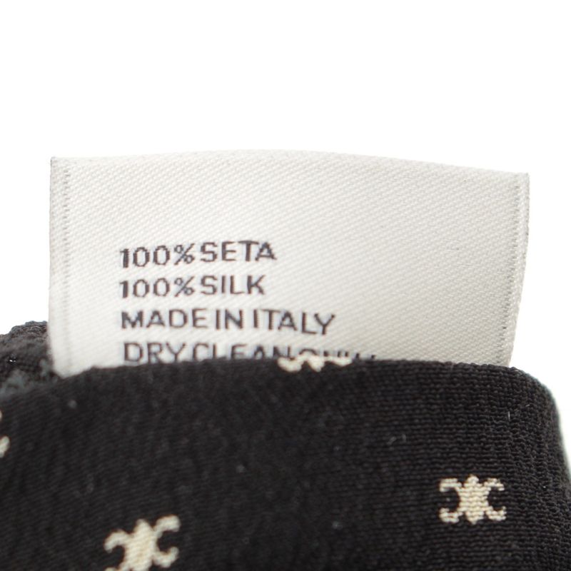Celine Silk Triomphe Scrunchie Hair Black