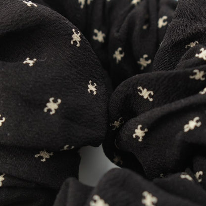 Celine Silk Triomphe Scrunchie Hair Black