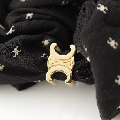 Celine Silk Triomphe Scrunchie Hair Black
