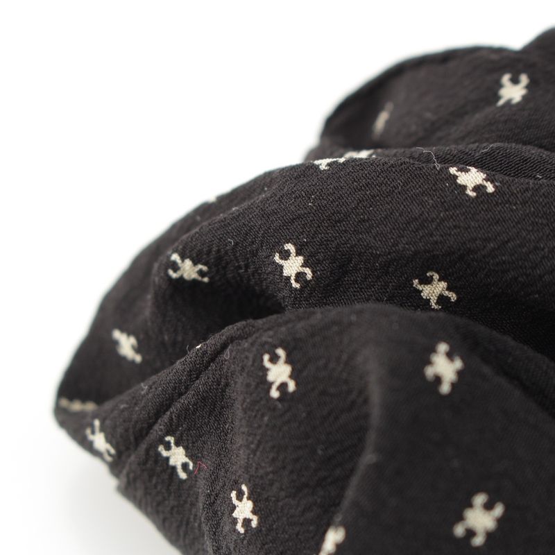 Celine Silk Triomphe Scrunchie Hair Black