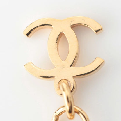 Chanel CC Logo Line Stone Necklace Gold Silver