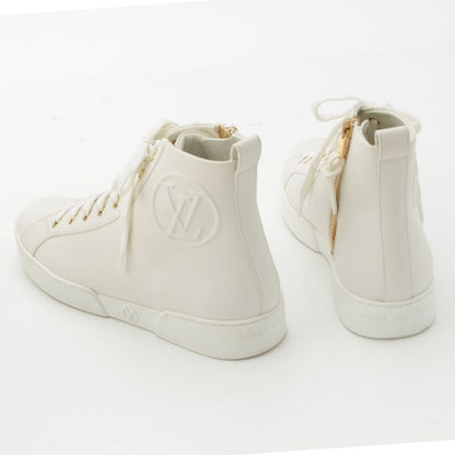 Louis Vuitton Stella Line Leather High Cut Sneakers Shoes White 37