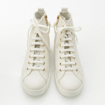 Louis Vuitton Stella Line Leather High Cut Sneakers Shoes White 37
