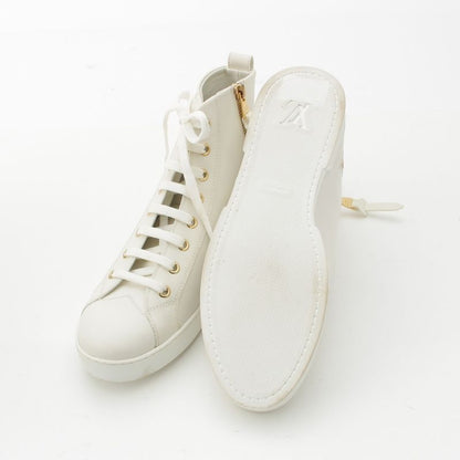 Louis Vuitton Stella Line Leather High Cut Sneakers Shoes White 37