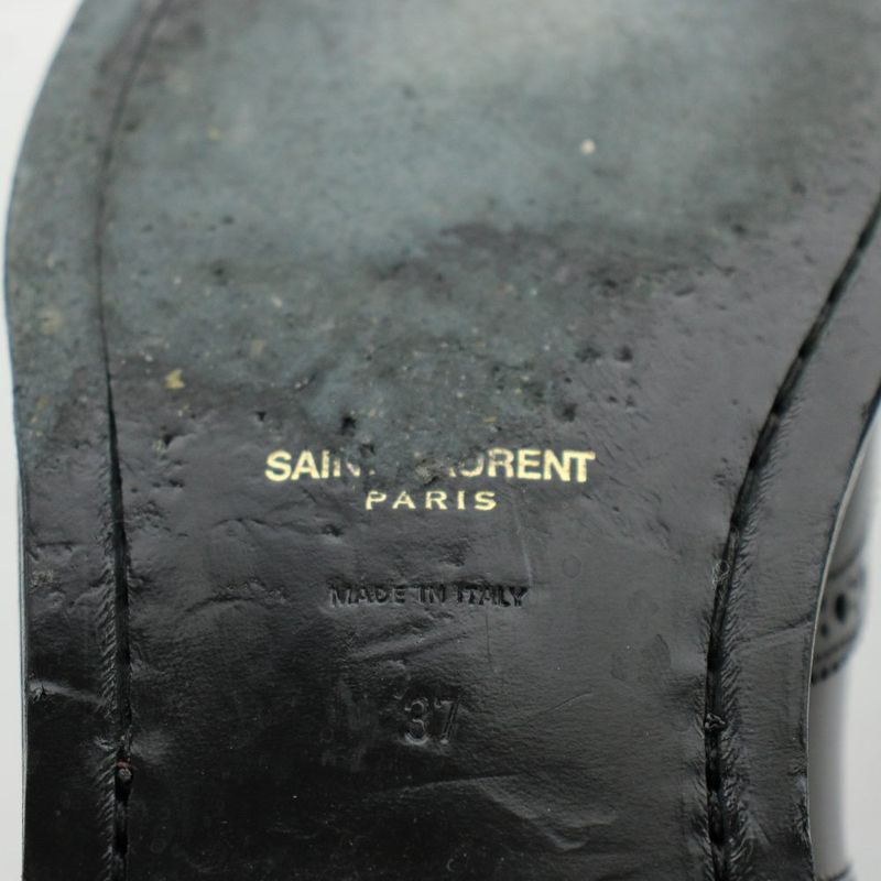 Saint Laurent Paris Chelsea Boots Side Gore Short Leather 37 Black