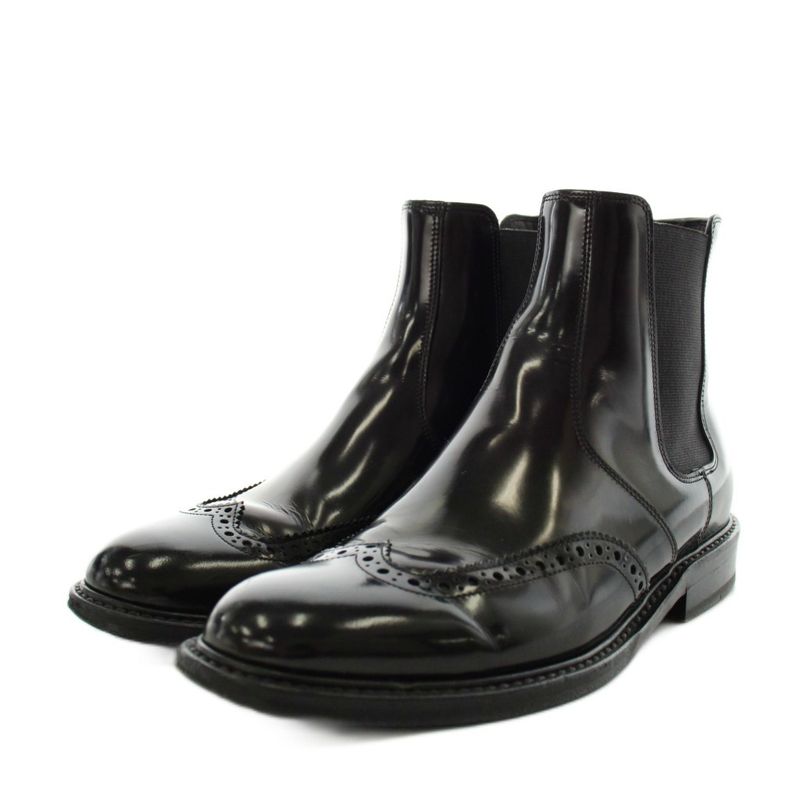 Saint Laurent Paris Chelsea Boots Side Gore Short Leather 37 Black