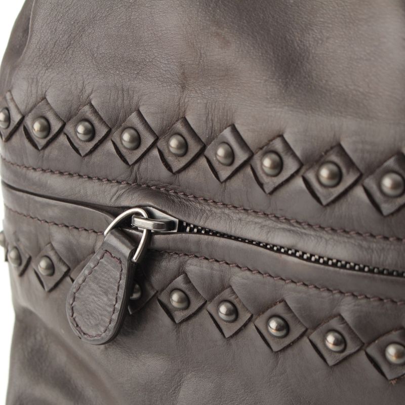 Bottega Veneta Leather Studded Handbag Black