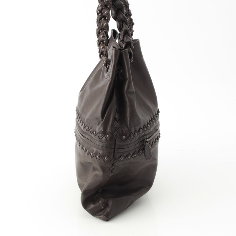 Bottega Veneta Leather Studded Handbag Black