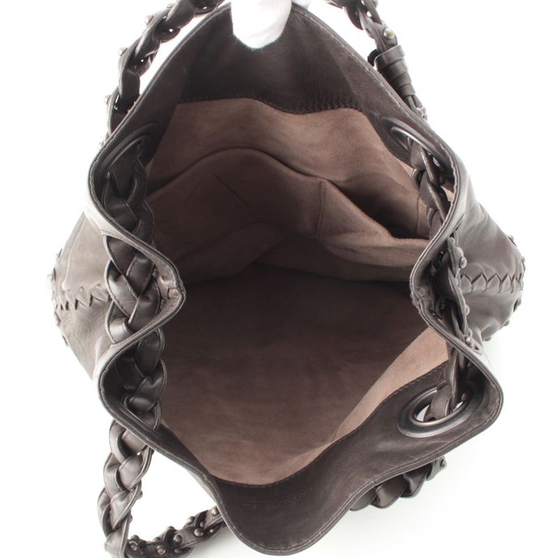 Bottega Veneta Leather Studded Handbag Black