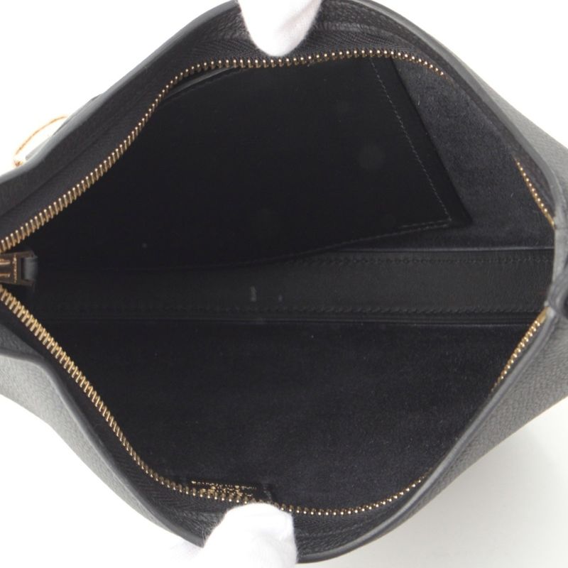 Hermes Petit Arson Togo Swift Gold Shoulder Bag Black