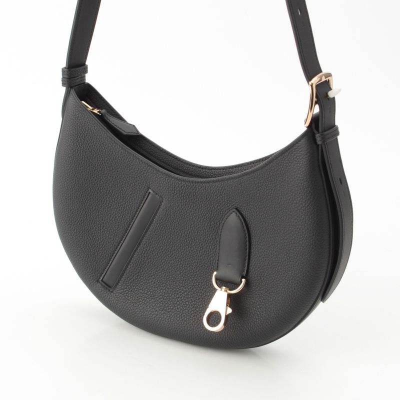 Hermes Petit Arson Togo Swift Gold Shoulder Bag Black