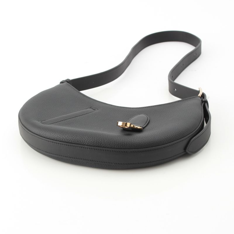 Hermes Petit Arson Togo Swift Gold Shoulder Bag Black