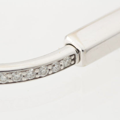 Tiffany & Co Lock Half Pave Diamond Bracelet Bangle 750 White Gold